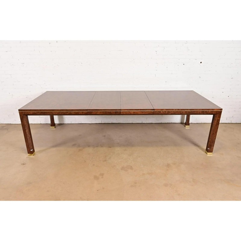 William Doezema for Mastercraft Mid-Century Modern Burl Wood Dining Table gallery