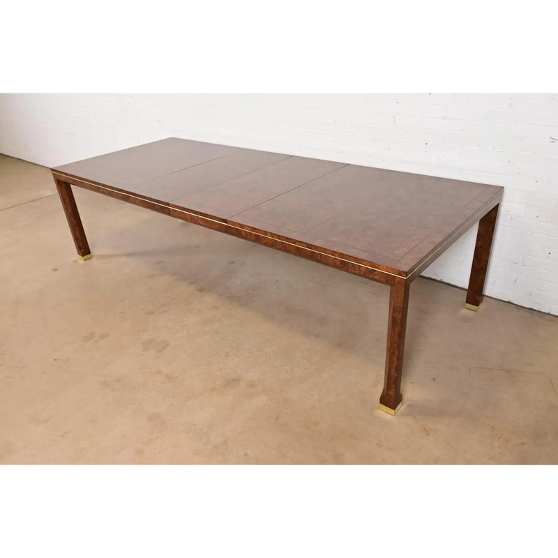 William Doezema for Mastercraft Mid-Century Modern Burl Wood Dining Table gallery