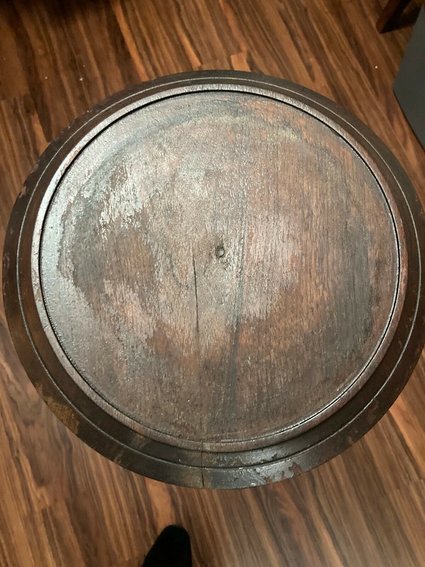 WALNUT Candle PLANT VICTORIAN Carved PEDESTAL stool 1890 Antique READ DETAILS gallery
