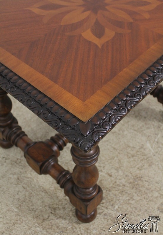 L56533: Pair MAITLAND SMITH Oversized Inlaid Mahogany Lamp Tables gallery