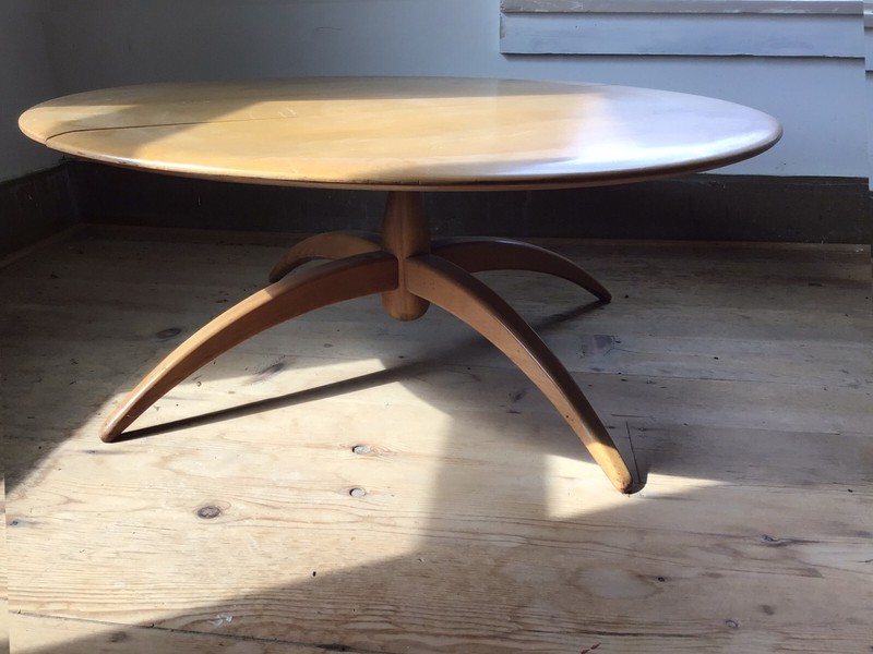 Cushman Contemporary Spider Leg Round Mid-Mod Coffee Table circa 1955