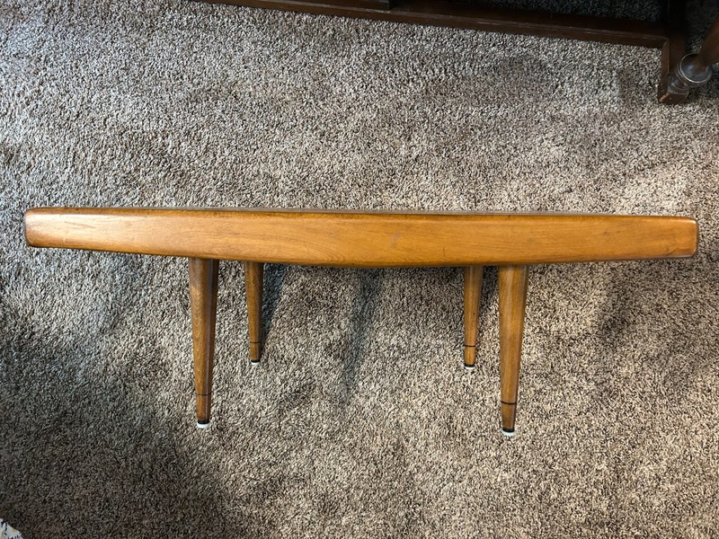 Yugoslavia Mid-Century Wood Slat Side Tables - 2 of them gallery