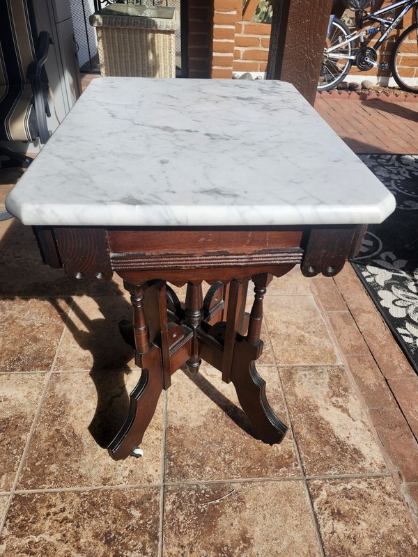 Victorian Marble-top Candle Table 1887 gallery