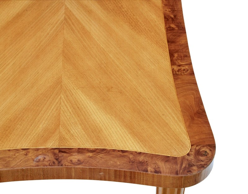 MID 20TH CENTURY SCANDINAVIAN BIRCH SHAPED COFFEE TABLE gallery