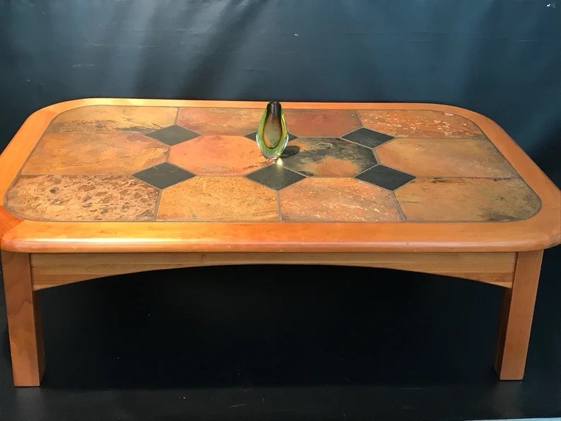 Mid Century Modern Design Slate Metamorphic Rock Coffee Table gallery