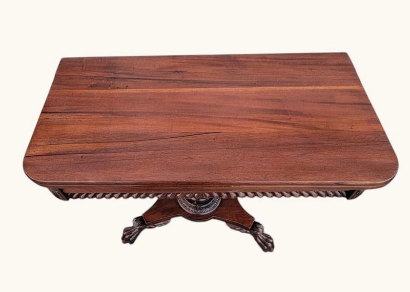 19th Century American mahogany console / breakfast game table gallery