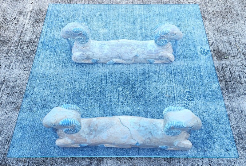 Rams Heads Coffee Cocktail Table Wood gallery