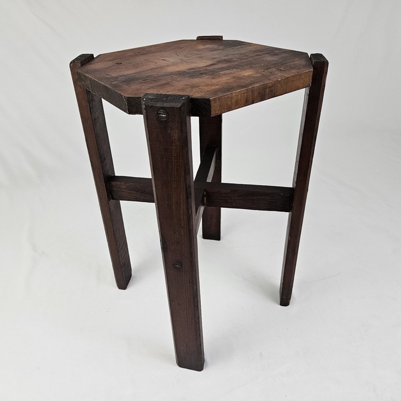 Antique Tabouret Side Table Plant Stand Display Wood Mission Arts & Crafts gallery