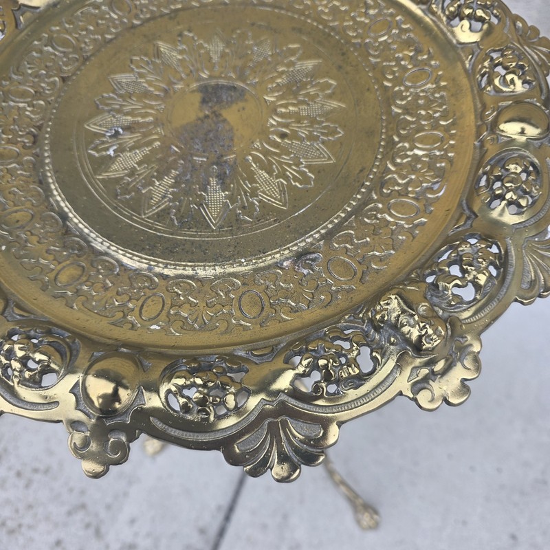 Victorian Style Brass Plated Calling Card Stand Plant Bradley Hubbard? Cast gallery