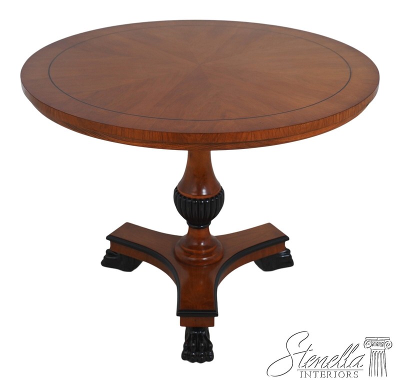 L64688EC: WILLIAM SWITZER Round Neoclassical Satinwood Center Table