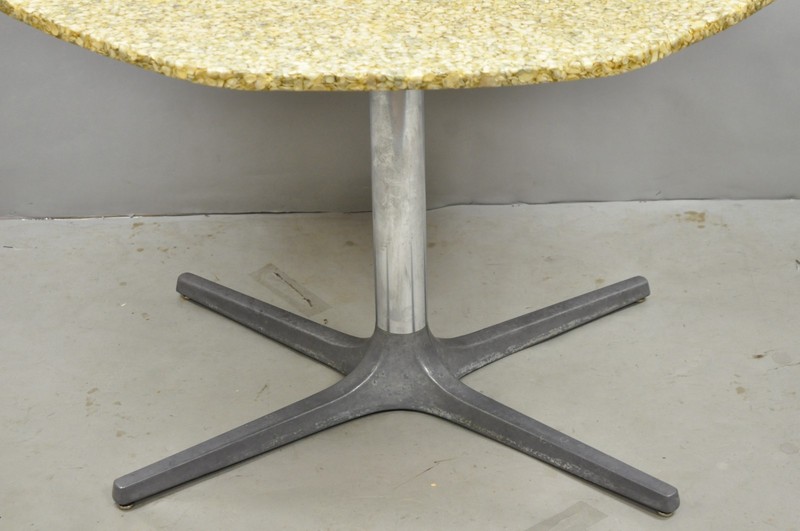Mid Century Modern Seashell Resin Top Aluminum Propeller Base Dining Table gallery