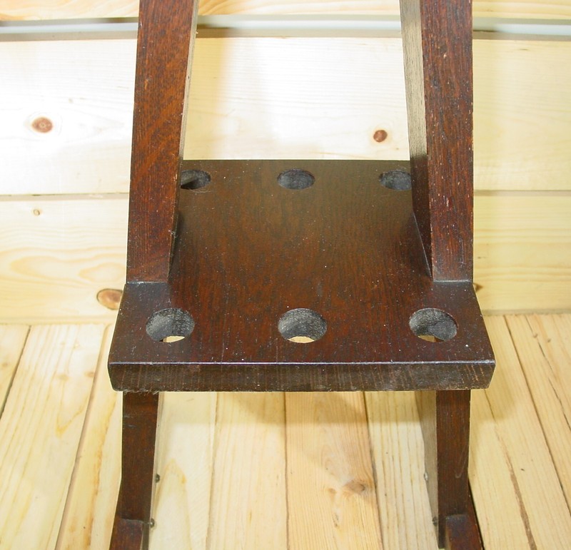 Antique Primitive Handcrafted Wood Candle Stick Holder Table gallery