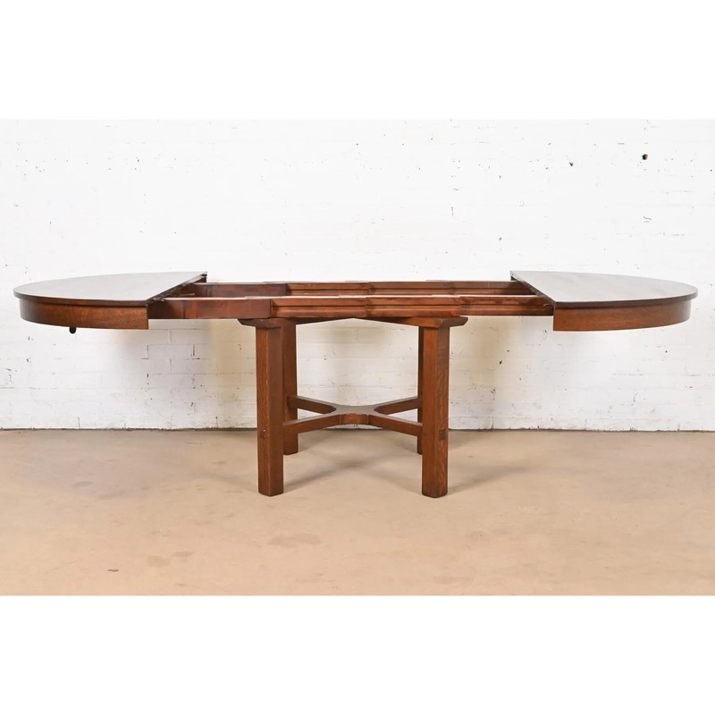 Stickley Antique Mission Oak Arts & Crafts Dining Table, Newly Refinished gallery