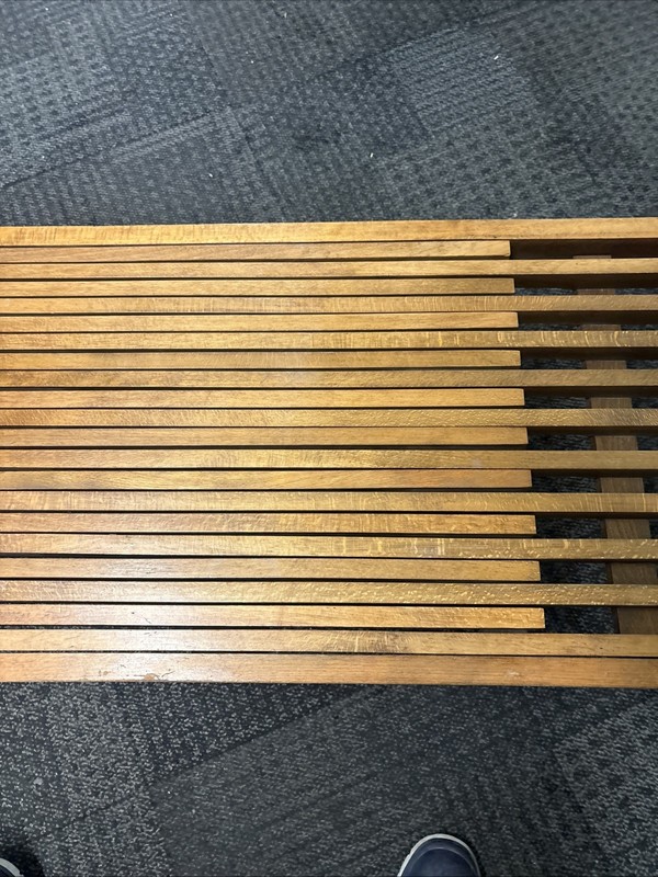 Vintage Mid Century Modern Expanding Slat Bench / Coffee Made In Yugoslavia 🔥 gallery