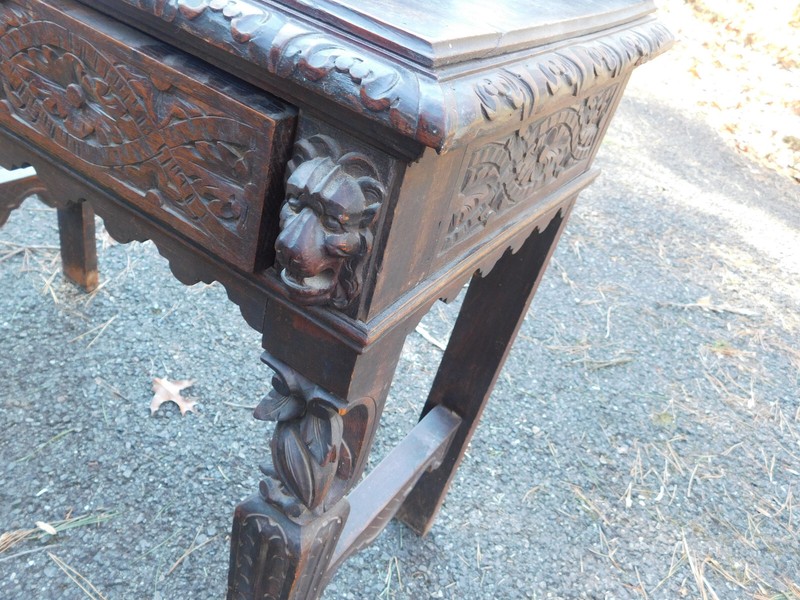 Antique European German English Gothic Desk Hall Table gallery