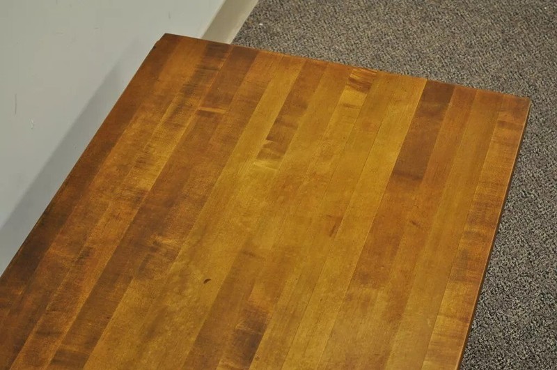 Vintage Industrial Modern Reclaimed Butcher Block Aluminum Base Coffee Table gallery