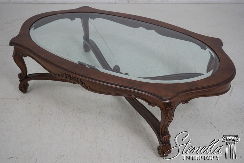 L64623EC: KARGES French Style Walnut Glass Top Coffee Table gallery