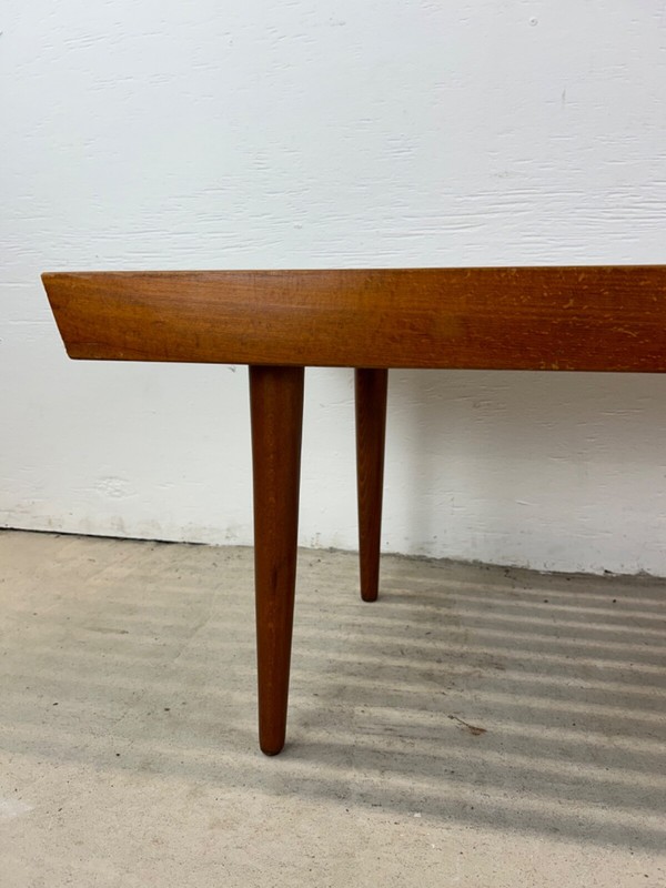 Mid Century Modern Walnut Slat Bench Coffee Table gallery