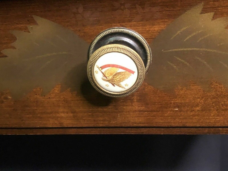 Lambert Hitchcock Federal Style Two Drawer Wood Writing Desk Mid 20th Century gallery