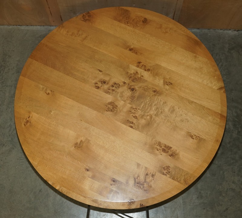 STUNNING LARGE 170CM WIDE POLLARD PIPPY BURR OAK ROUND DINING TABLE SEATS EIGHT gallery