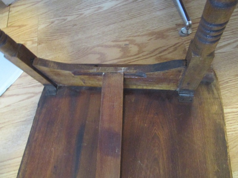Antique American Wood Folding Working Sewing Accent Table w/ ruler 35.75”w 1900s gallery