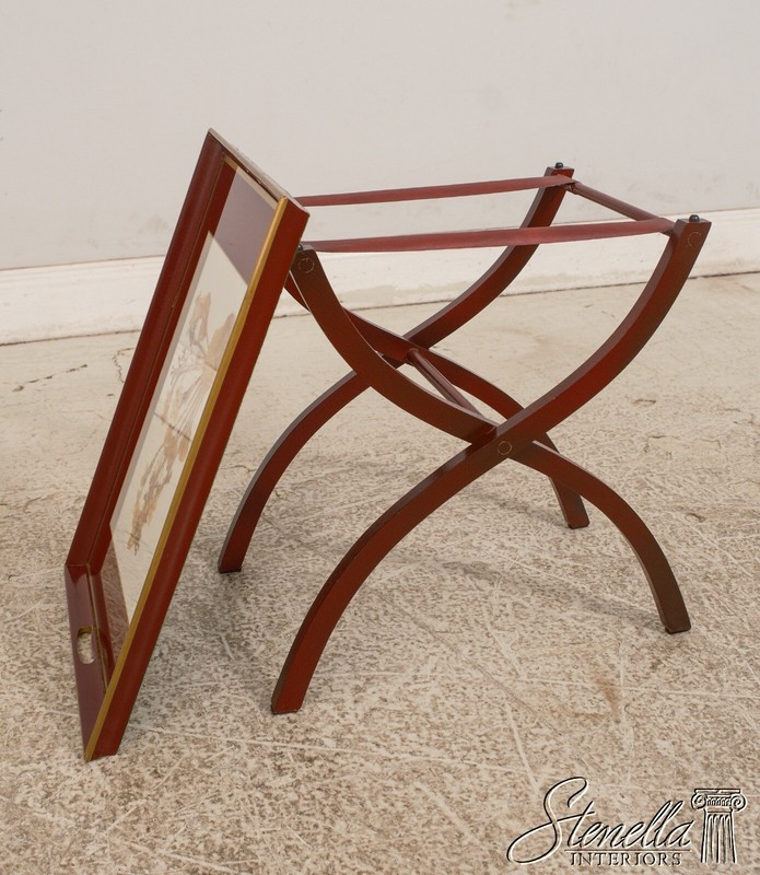 68649: Vintage X Base Painted Butler Serving Tray Tea Table gallery