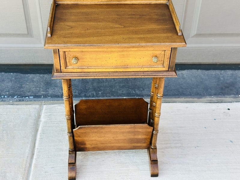 Beautiful Vintage Mid Century Modern Brandt End Side Table with Magazine Rack! gallery