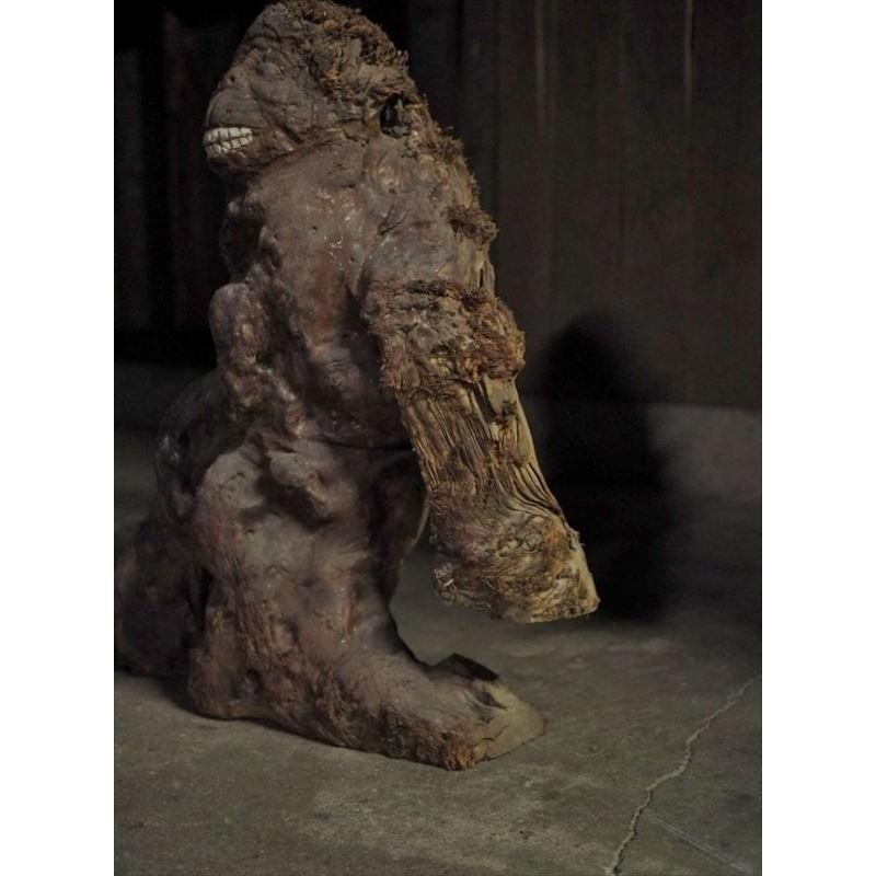 Japanese Wabi-sabi Art Monkey Tree Root Koroku Used T1 gallery