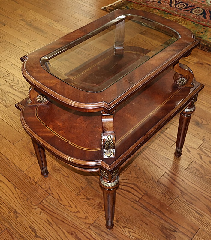 Used Astoria Grand Louis XVI Style Glass Top End Table gallery
