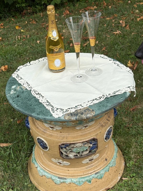 Magnificent Antique Italian Majolica Garden Table