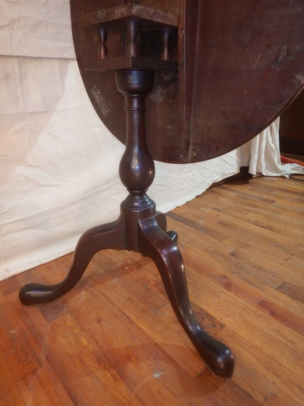 Antique Walnut Tilt Top Tea Table with Birdcage Queen Anne gallery