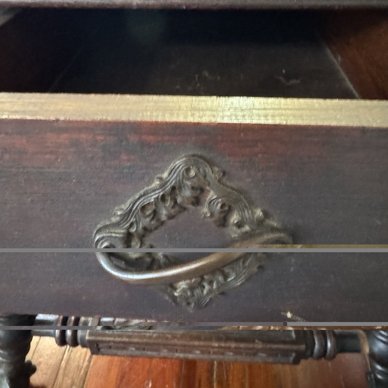 Antique Barley Twist Ball Claw Library Table mahogany Victorian Gothic 19th c gallery