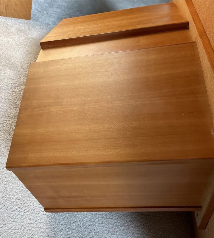 60’s Mid Century Modern Teak Walnut Original Custom Slate Inlays Coffee Table gallery