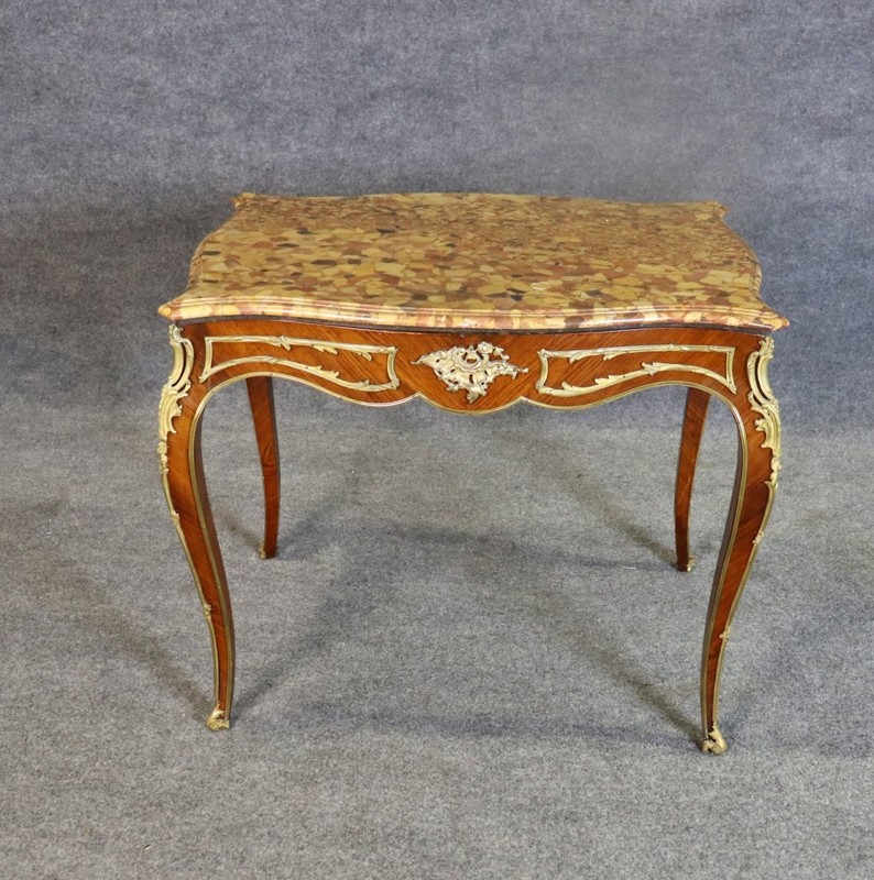 Linke Style 19th Century Bronze Mounted Marble Top Center Table gallery