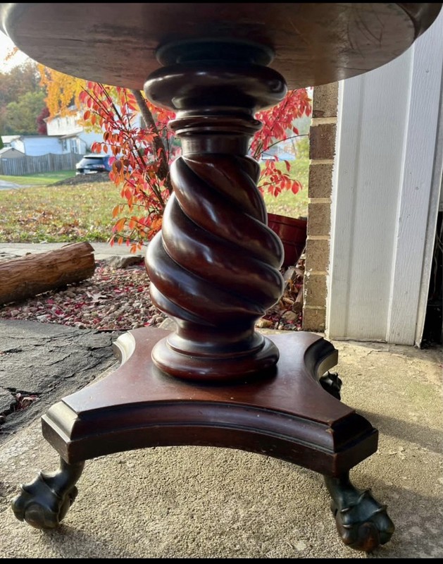 Antique Victorian Era Organ Stool Marble Top Side Table gallery