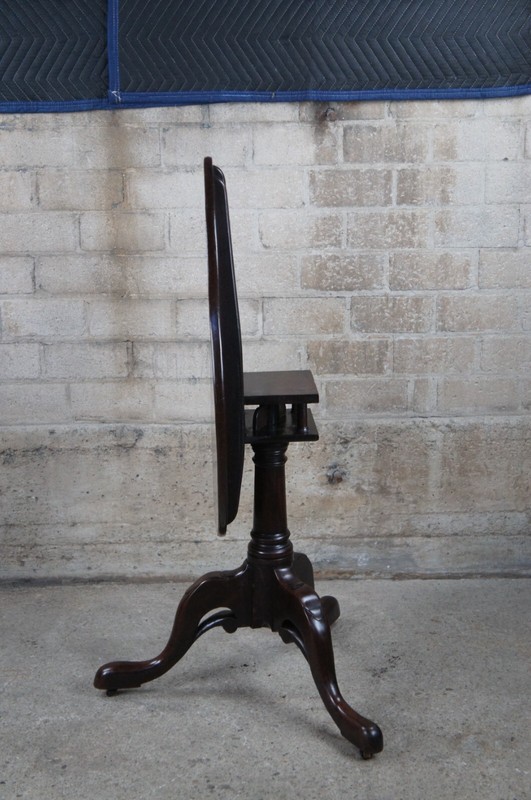 Antique 18th Century George II English Mahogany Tilt Top Birdcage Tea Table gallery