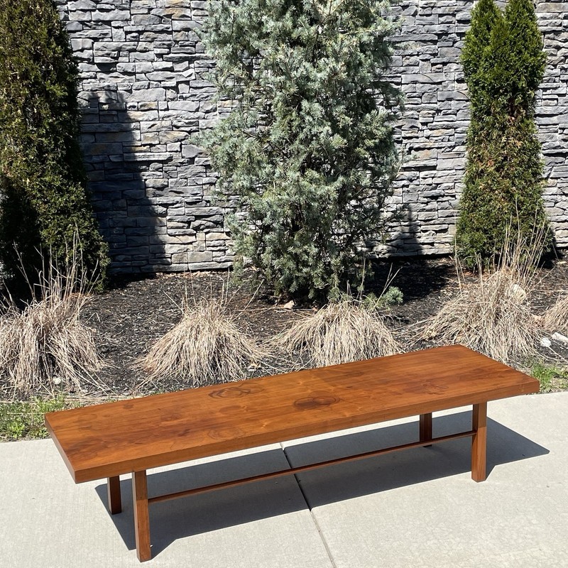 Mid Century Milo Baughman for Thayer Coggin Walnut Low Bench / Coffee Table gallery