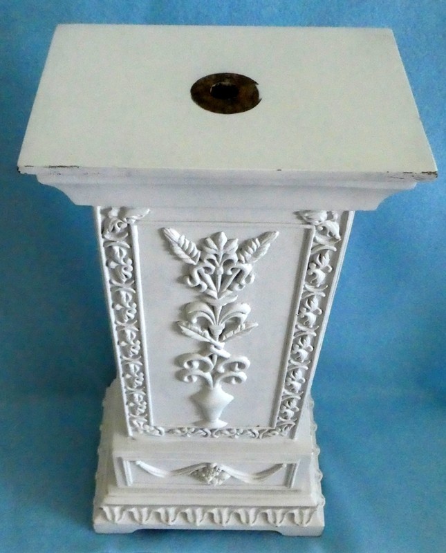 Neoclassical Column Pedestal Lamp Base or Plant Stand 16 1/2" tall gallery