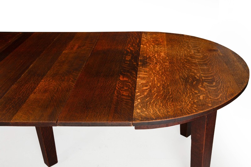 Gustav Stickley Arts & Crafts Extending Oak Dining Table no. 632 c. 1910 gallery