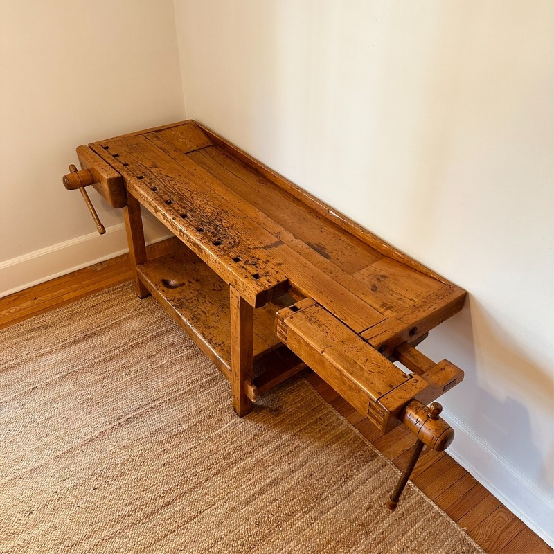 Carpenters Workbench Rustic Console Table