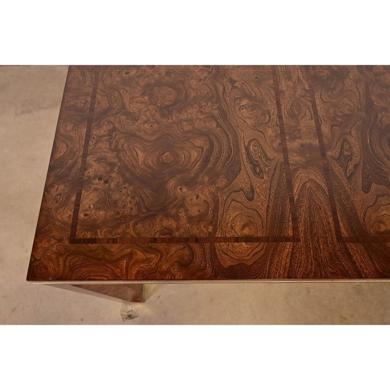 William Doezema for Mastercraft Mid-Century Modern Burl Wood Dining Table gallery