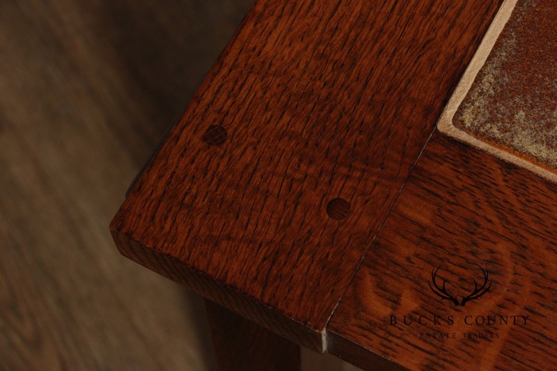 Stickley Mission Collection Oak Tile Top Coffee Table gallery