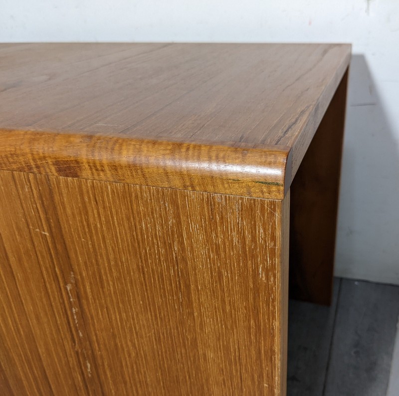 Vintage Mid Century Danish Modern Teak Wood Waterfall End Table B67 gallery