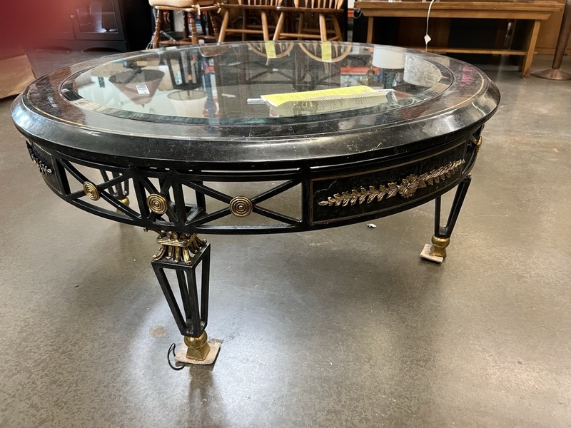 Maitland Smith Marble and Glass Table