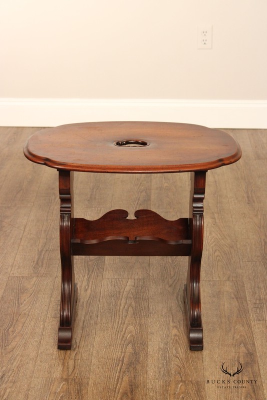 1920s Custom Crafted Walnut Magazine Book Stand Side Table gallery