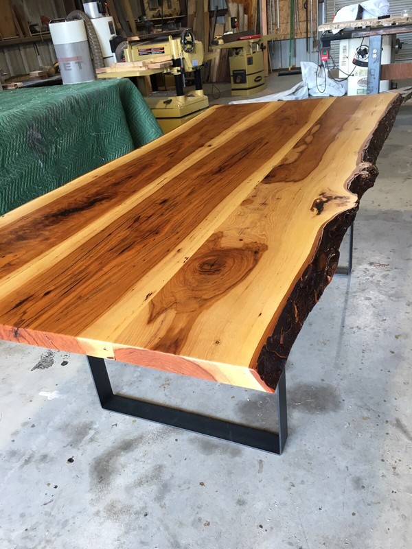 Solid Pecan Wood Live Edge Dining Conference Room Table TOP NO BASE gallery