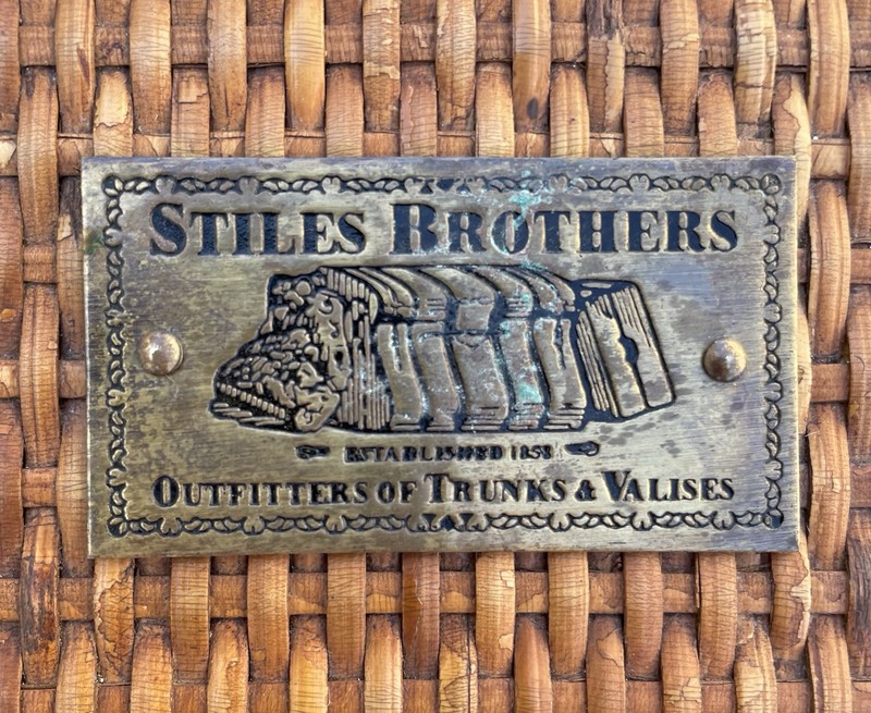 Stiles Bros Safari Line Cocktail Table Mahogany Rattan Leather Brass 1880s Style gallery