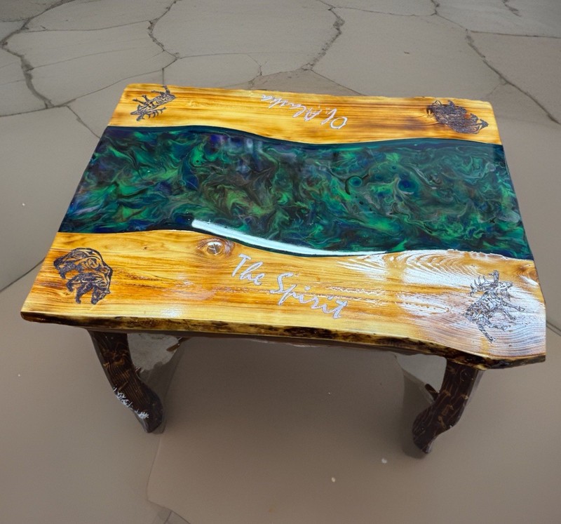 Multi Color LED Lighted Resin Table. With Remote, USB Power cable and Adapter. gallery