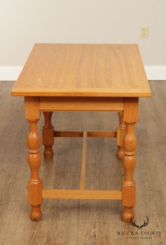Vintage Custom Crafted Oak Trestle Table gallery