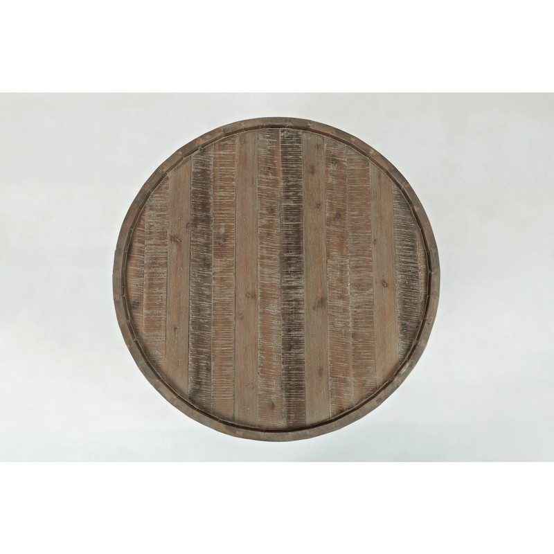 Conundrum Modern Distressed Solid Wood Drum Coffee Table gallery